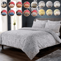 OLIVIA ROCCO Luxury Super Soft Cotton Rich Duvet Sets Easycare Comfortable Bedding Includes Duvet Cover & Pillowcases in Single Double King Size Duvet Cover