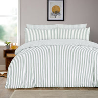 OLIVIA ROCCO Malham Stripe Duvet Cover Set Soft Microfibre Bedding with Pillowcase Duvet Cover