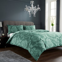 Royal Damask Luxury Super Soft Cotton Rich Duvet Set Easycare Comfortable Bedding Includes Duvet Cover & Pillowcases in Single Double King Sizes by OLIVIA ROCCO EMERALD GREEN / SINGLE Duvet Cover