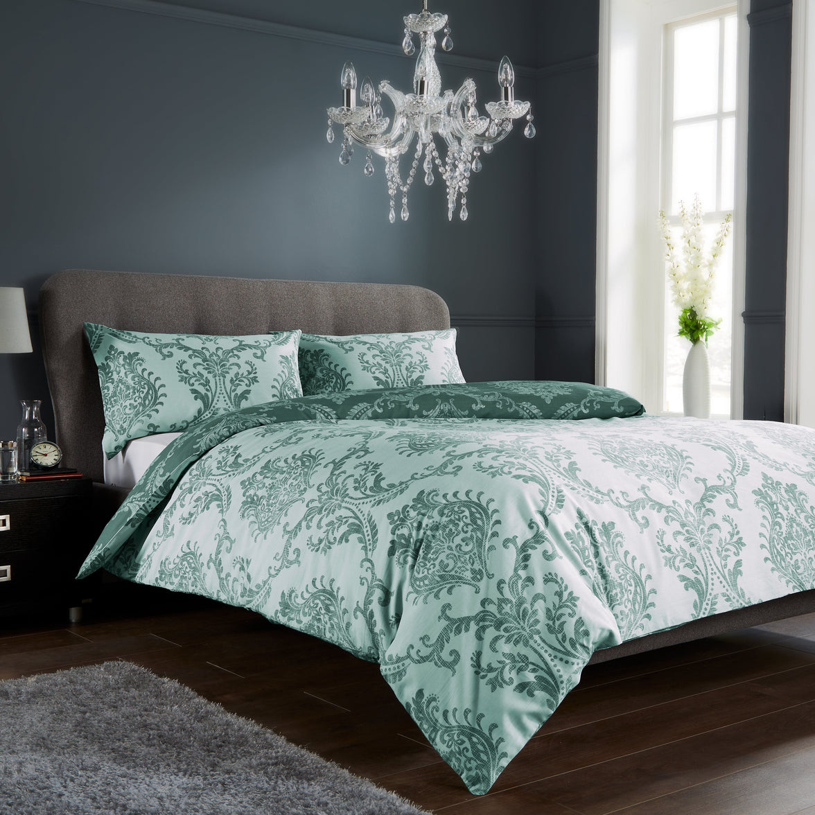 Royal Damask Luxury Super Soft Cotton Rich Duvet Set Easycare Comfortable Bedding Includes Duvet Cover & Pillowcases in Single Double King Sizes by OLIVIA ROCCO Duvet Cover