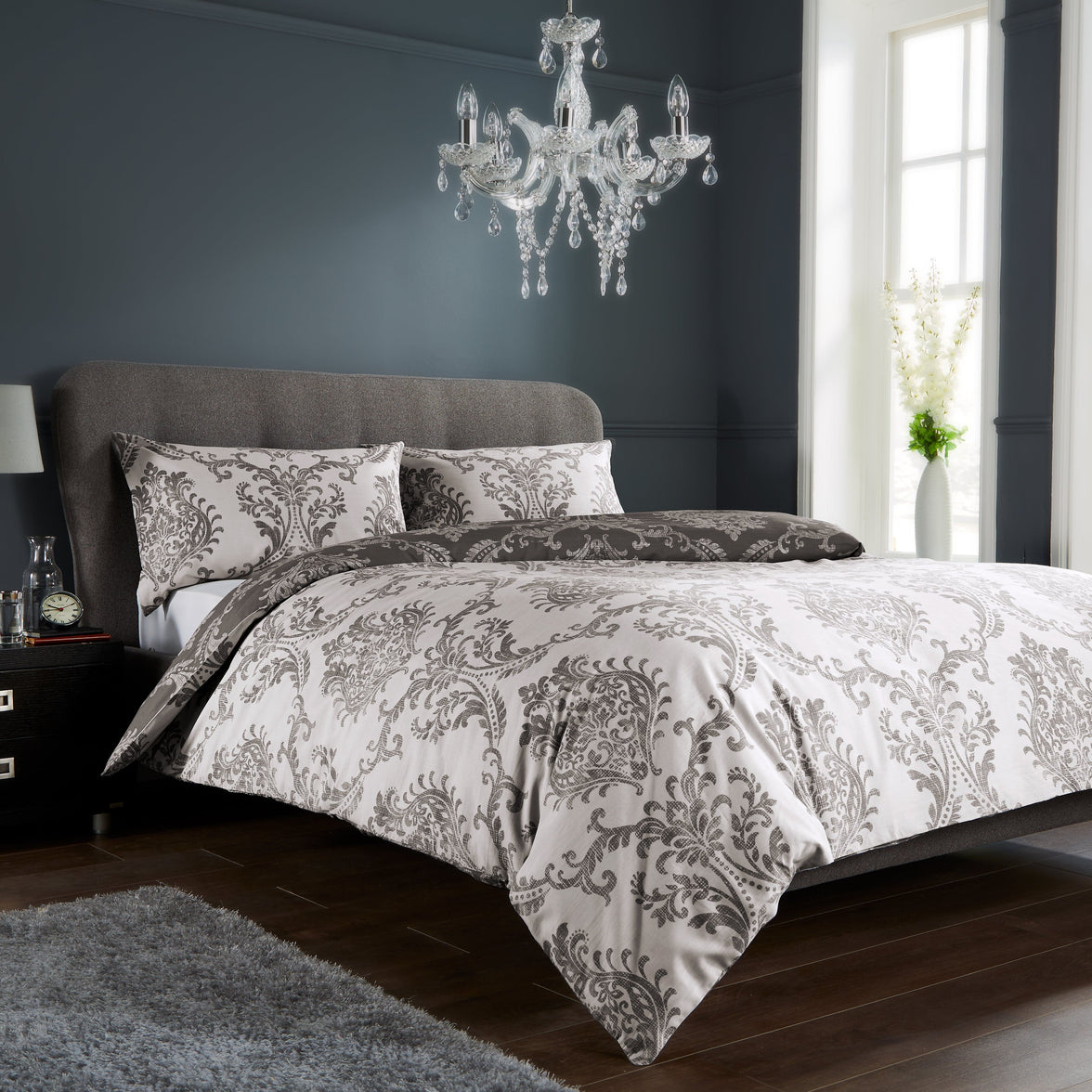 Royal Damask Luxury Super Soft Cotton Rich Duvet Set Easycare Comfortable Bedding Includes Duvet Cover & Pillowcases in Single Double King Sizes by OLIVIA ROCCO Duvet Cover