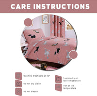 Pink Dog Print Duvet Cover Set with Matching Curtains Cosy Cotton Blend Bedding for Kids and Adults by OLIVIA ROCCO Duvet Cover