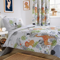 Kids Safari Jungle Animal Print Duvet Cover Set Soft Cosy and Durable Lightweight Bedding with Pillowcase by OLIVIA ROCCO SAFARI / COT BED Duvet Cover