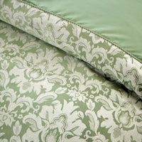 OLIVIA ROCCO Sage Green Savoy Jacquard Duvet Cover Set Quilted Bedding Covers with Pillowcases Luxurious Soft Durable Damask Pattern Quilt Bed Sets Duvet Cover