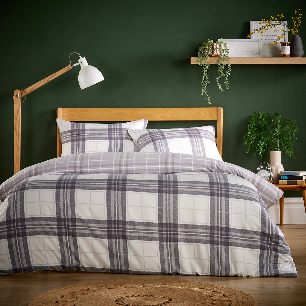Alba Grey Super Soft Flannel Duvet Cover Set with Pillowcases Warm & Cosy Quilt Bedding in Multiple Sizes Available by OLIVIA ROCCO SINGLE / ALBA GREY Duvet Cover