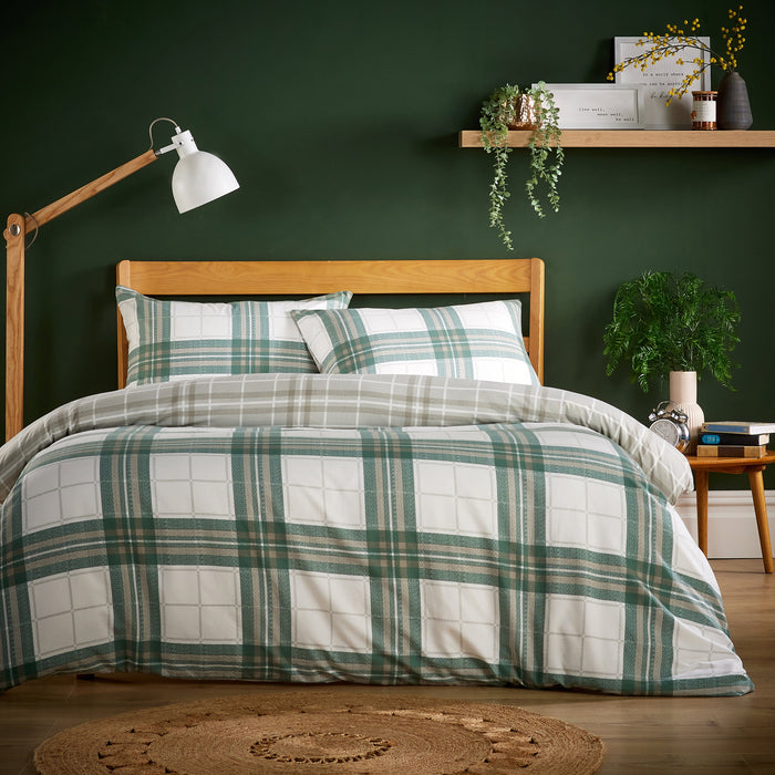 Alba Sage Green Super Soft Flannel Duvet Cover Set with Pillowcases Warm & Cosy Quilt Bedding in Multiple Sizes Available by OLIVIA ROCCO SINGLE / ALBA SAGE GREEN Duvet Cover