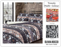 Aztec Print Teddy Fleece Duvet Set with Reversible Sherpa Fur Luxurious Winter Comfort in Single Double King Sizes by OLIVIA ROCCO Duvet Cover