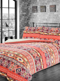 Aztec Print Teddy Fleece Duvet Set with Reversible Sherpa Fur Luxurious Winter Comfort in Single Double King Sizes by OLIVIA ROCCO Duvet Cover