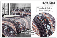 Aztec Print Teddy Fleece Duvet Set with Reversible Sherpa Fur Luxurious Winter Comfort in Single Double King Sizes by OLIVIA ROCCO Duvet Cover