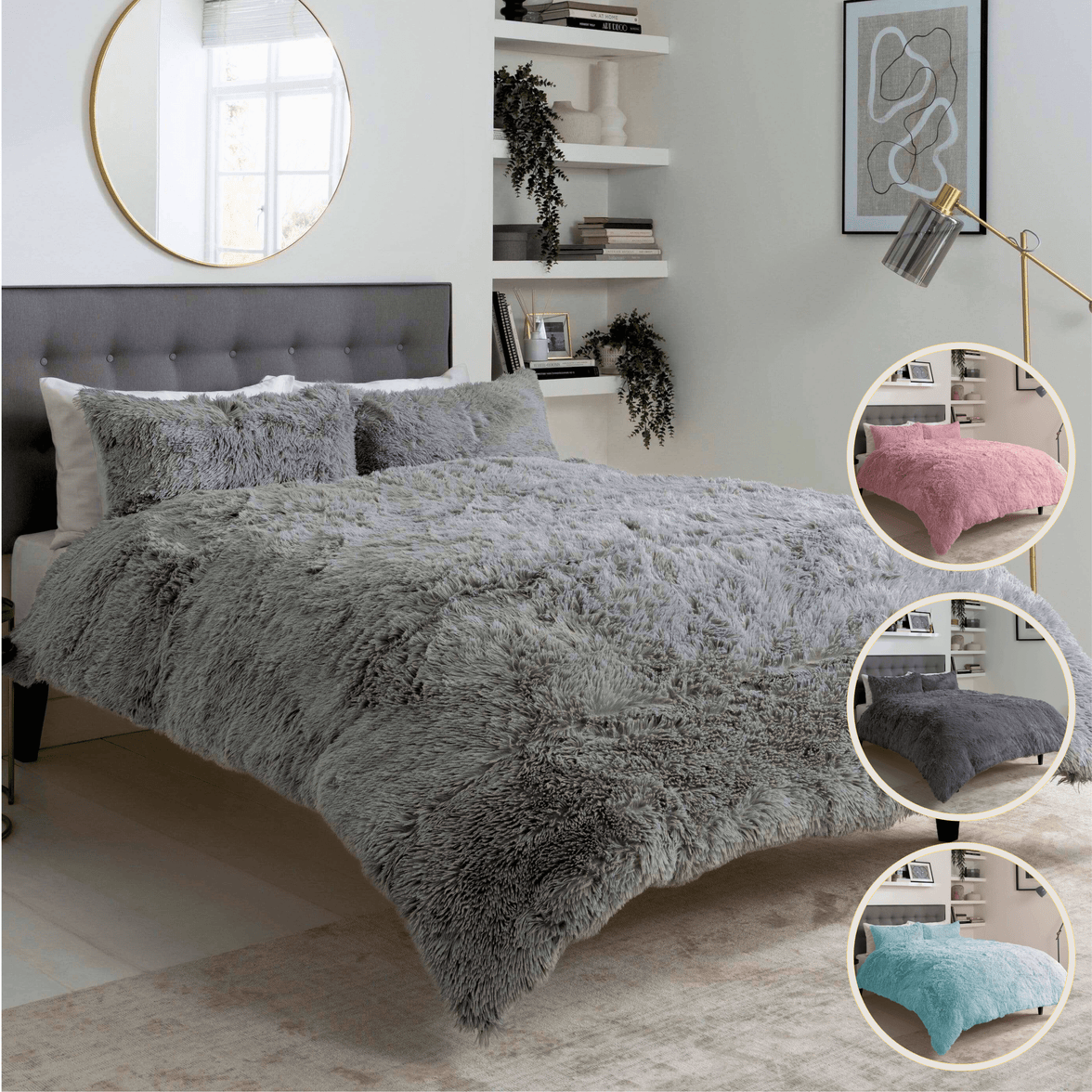 Snuggle & Cuddle Faux Fur Duvet Set for Winter Comfort Extra Soft Long Pile Bedding Available in Multiple Sizes and Elegant Colours by OLIVIA ROCCO Duvet Cover
