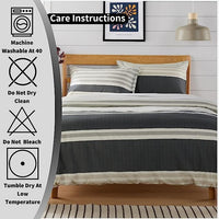 Miami Stripes Reversible Duvet Cover Set Hypoallergenic High-Quality Cotton Blend Bedding Available in Grey Natural Green Multiple Sizes by OLIVIA ROCCO Duvet Cover