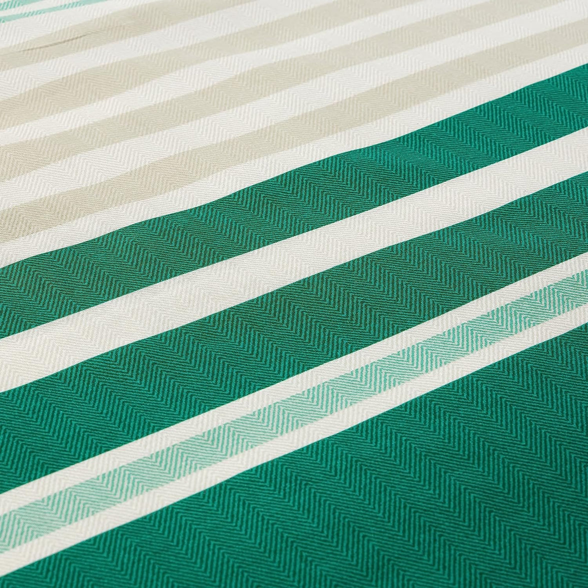 Miami Stripes Reversible Duvet Cover Set Hypoallergenic High-Quality Cotton Blend Bedding Available in Grey Natural Green Multiple Sizes by OLIVIA ROCCO Duvet Cover