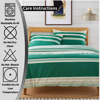Miami Stripes Reversible Duvet Cover Set Hypoallergenic High-Quality Cotton Blend Bedding Available in Grey Natural Green Multiple Sizes by OLIVIA ROCCO Duvet Cover