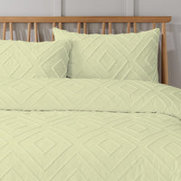 Como Tufted Duvet Cover Set with Pillowcases Grey Natural White Elegant Easy-Care Bedding Single Double King Sizes by OLIVIA ROCCO Duvet Cover
