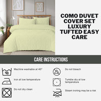 Como Tufted Duvet Cover Set with Pillowcases Grey Natural White Elegant Easy-Care Bedding Single Double King Sizes by OLIVIA ROCCO Duvet Cover