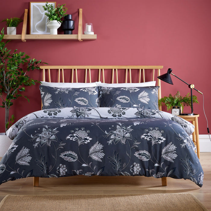 Shimla Duvet Cover Set Easy Care Quilt Covers with Pillowcases Super Soft Reversible Bedding Bed Linen Sets by OLIVIA ROCCO SINGLE / GREY Duvet Cover