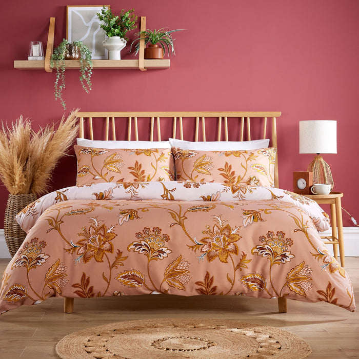 Shimla Duvet Cover Set Easy Care Quilt Covers with Pillowcases Super Soft Reversible Bedding Bed Linen Sets by OLIVIA ROCCO SINGLE / SPICE Duvet Cover