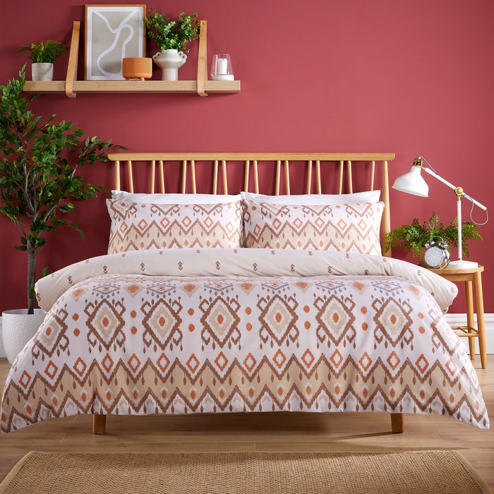 Taxila Duvet Cover Set Easy Care Quilt Covers with Pillowcases Super Soft Reversible Bedding Bed Linen Sets for Bedroom Décor by OLIVIA ROCCO SINGLE / NATURAL Duvet Cover