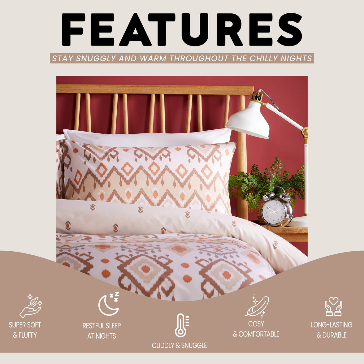Taxila Duvet Cover Set Easy Care Quilt Covers with Pillowcases Super Soft Reversible Bedding Bed Linen Sets for Bedroom Décor by OLIVIA ROCCO Duvet Cover