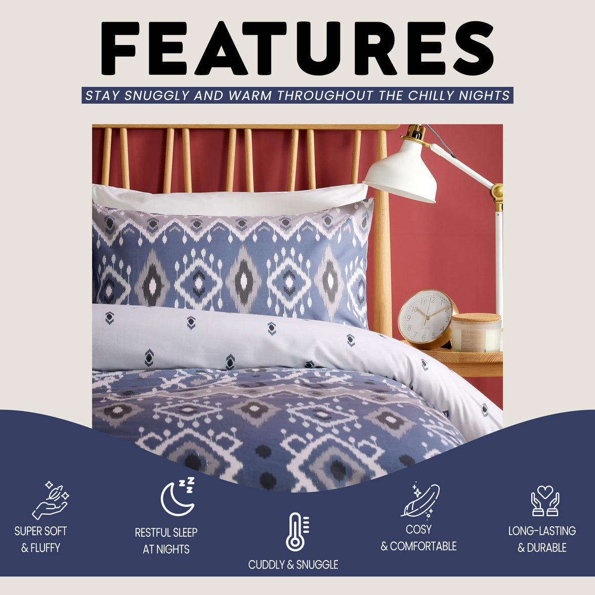 Taxila Duvet Cover Set Easy Care Quilt Covers with Pillowcases Super Soft Reversible Bedding Bed Linen Sets for Bedroom Décor by OLIVIA ROCCO Duvet Cover