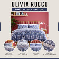 Taxila Duvet Cover Set Easy Care Quilt Covers with Pillowcases Super Soft Reversible Bedding Bed Linen Sets for Bedroom Décor by OLIVIA ROCCO Duvet Cover