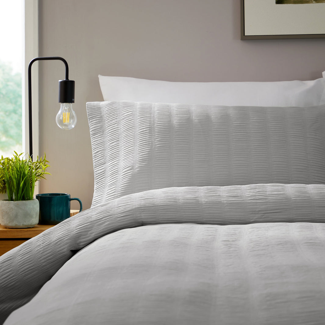 Belgravia Grey Cotton Rich Duvet Cover Set with Pillowcases Soft Easy Care Modern Quilt Bedding Bed Linen Set by OLIVIA ROCCO Duvet Cover