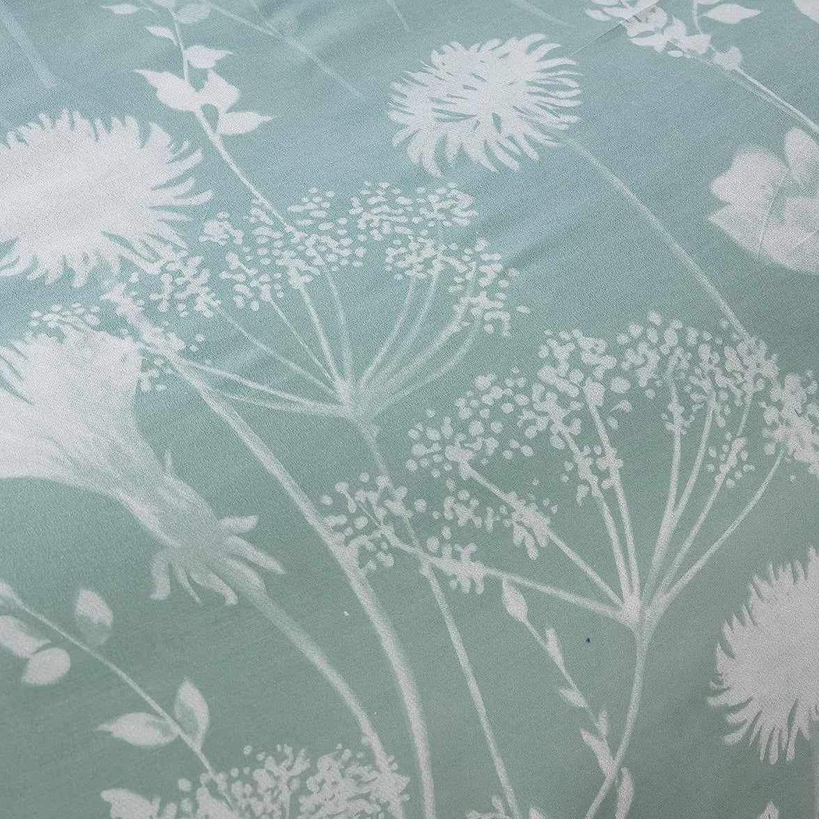 Meadow Sage Green Reversible Duvet Cover Set with Pillowcases Easy Care Durable Polyester Stylish Quilted Design Single Double King by OLIVIA ROCCO Duvet Cover