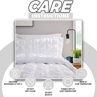 Soho White Cotton Rich Duvet Cover Set with Pillowcases Quilted Super Soft Easy Care Bedding Bed Linen Set by OLIVIA ROCCO Duvet Cover