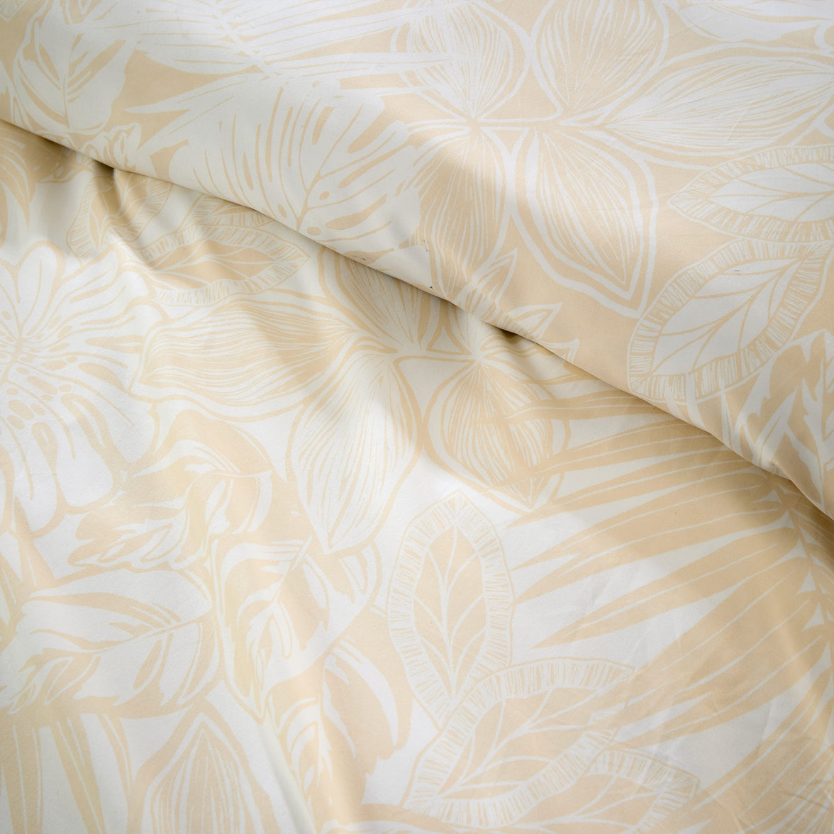 OLIVIA ROCCO Fern - Natural Printed Reversible Duvet Cover Set Quilted Polyester Blend with Button Closure Single Double King Size Duvet Cover
