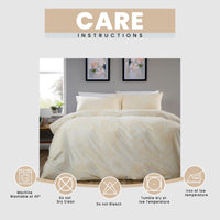 OLIVIA ROCCO Fern - Natural Printed Reversible Duvet Cover Set Quilted Polyester Blend with Button Closure Single Double King Size Duvet Cover