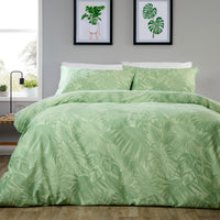 OLIVIA ROCCO Fern - Sage Green Printed Reversible Duvet Cover Set Quilted Polyester Blend with Button Closure Single Double King Size SINGLE Duvet Cover