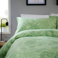 OLIVIA ROCCO Fern - Sage Green Printed Reversible Duvet Cover Set Quilted Polyester Blend with Button Closure Single Double King Size Duvet Cover