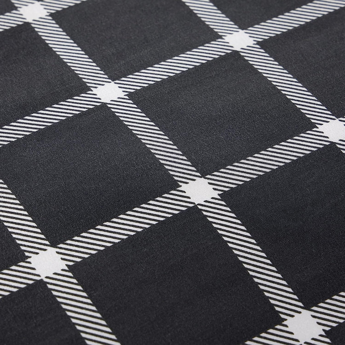 Grey Check Reversible Duvet Cover Set Soft Breathable Durable Polyester Bedding Single Double King by OLIVIA ROCCO Duvet Cover