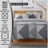 Jasper Grey Printed Reversible Quilted Duvet Cover Set with Button Closure in Single Double and King High-Quality Polyester by OLIVIA ROCCO Duvet Cover