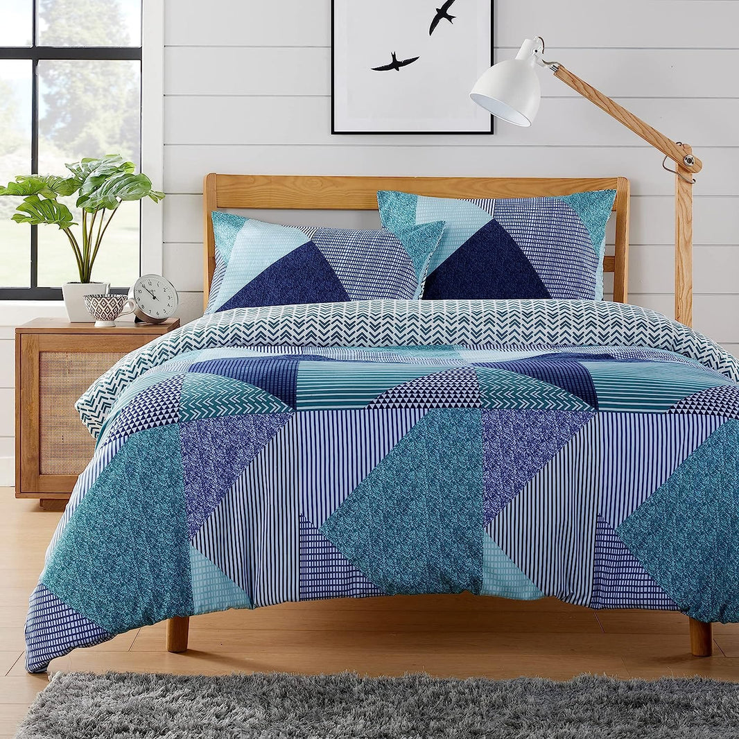 Jasper Teal Durable Printed Duvet Cover Set with Button Closure by OLIVIA ROCCO - Elegant Bedroom Decor in Single, Double, and King Sizes - Premium Polyester SINGLE Duvet Cover