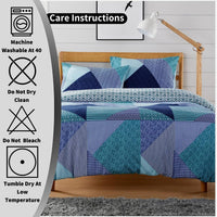 Jasper Teal Durable Printed Duvet Cover Set with Button Closure by OLIVIA ROCCO - Elegant Bedroom Decor in Single, Double, and King Sizes - Premium Polyester Duvet Cover
