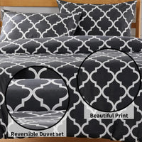 Marrakesh Grey Printed Duvet Cover Set Luxurious Easy Care Polyester Blend Bedding with Pillowcases for Master Bedroom Guest Rooms Dorms Durable and Comfortable by OLIVIA ROCCO Duvet Cover