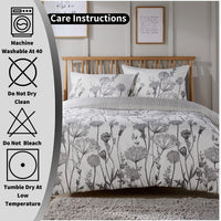 Meadow Grey Reversible Duvet Cover Set with Pillowcases Stylish Chic Design Durable Breathable Polyester Quilt Cover for Master Guest Rooms by OLIVIA ROCCO Duvet Cover
