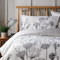 Meadow Grey Reversible Duvet Cover Set with Pillowcases Stylish Chic Design Durable Breathable Polyester Quilt Cover for Master Guest Rooms by OLIVIA ROCCO Duvet Cover