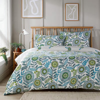 Opulence Teal Printed Reversible Duvet Cover Set with Button Closure Luxurious Bedding in Single Double King Sizes by OLIVIA ROCCO SINGLE Duvet Cover