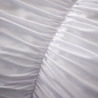 Ruched White Cotton Rich Duvet Cover Set with Pillowcases Ruffle Bedding Super Soft Easy Care Quilt Bed Linen by OLIVIA ROCCO Duvet Cover