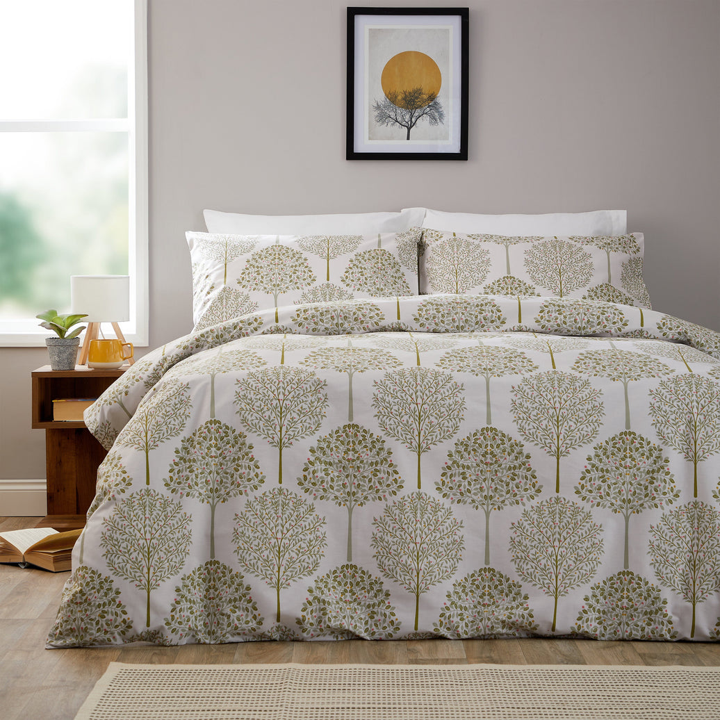 Sion Sage Green 200 Thread Count Cotton Duvet Cover Set Printed Quilt Covers With Pillowcases Bedding Bed Linen Sets by OLIVIA ROCCO SINGLE Duvet Cover