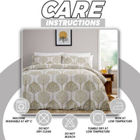 Sion Sage Green 200 Thread Count Cotton Duvet Cover Set Printed Quilt Covers With Pillowcases Bedding Bed Linen Sets by OLIVIA ROCCO Duvet Cover