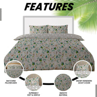 Snowy Reindeers Reversible Duvet Cover Set with Pillowcases Soft Polycotton Quilt Bedding for Year-Round Comfort by OLIVIA ROCCO Duvet Cover