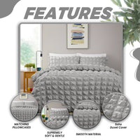 Soho Grey Cotton Rich Duvet Cover Set with Pillowcases Quilted Super Soft Easy Care Bedding Bed Linen Set by OLIVIA ROCCO Duvet Cover