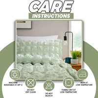 Soho Sage Green Cotton Rich Duvet Cover Set with Pillowcases Quilted Super Soft Easy Care Bedding Bed Linen Set by OLIVIA ROCCO Duvet Cover