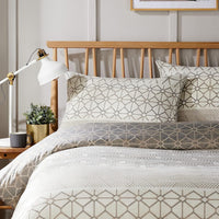 Versailles Natural Floral Reversible Quilted Duvet Cover Set with Button Closure in Single Double King Sizes by OLIVIA ROCCO Duvet Cover
