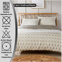 Versailles Natural Floral Reversible Quilted Duvet Cover Set with Button Closure in Single Double King Sizes by OLIVIA ROCCO Duvet Cover