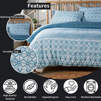 Versailles Teal Elegant Printed Duvet Cover Set Reversible Quilted Bedding with Pillowcases Breathable Polyester Blend for King Double Single Sizes by OLIVIA ROCCO Duvet Cover