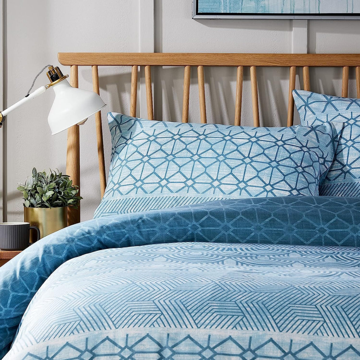 Versailles Teal Elegant Printed Duvet Cover Set Reversible Quilted Bedding with Pillowcases Breathable Polyester Blend for King Double Single Sizes by OLIVIA ROCCO Duvet Cover